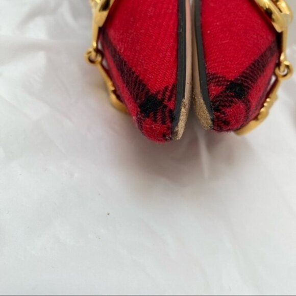 GUCCI Horsebit Check-Wool Point-Toe Ballet Flats Women Size 8.5 - Picture 8 of 12